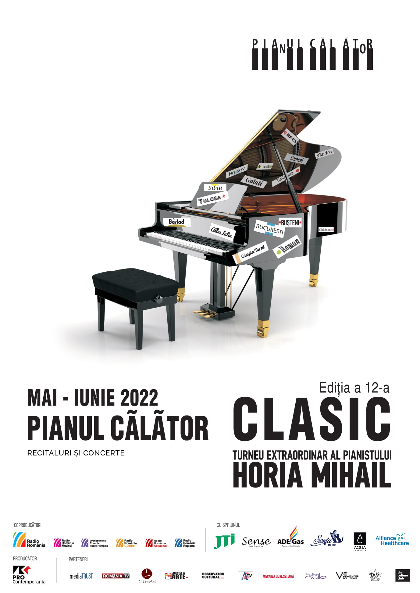 Pianul Călător – CLASIC. Turneul naţional al pianistului Horia Mihail - ediţia a 12-a (mai-iunie 2022)