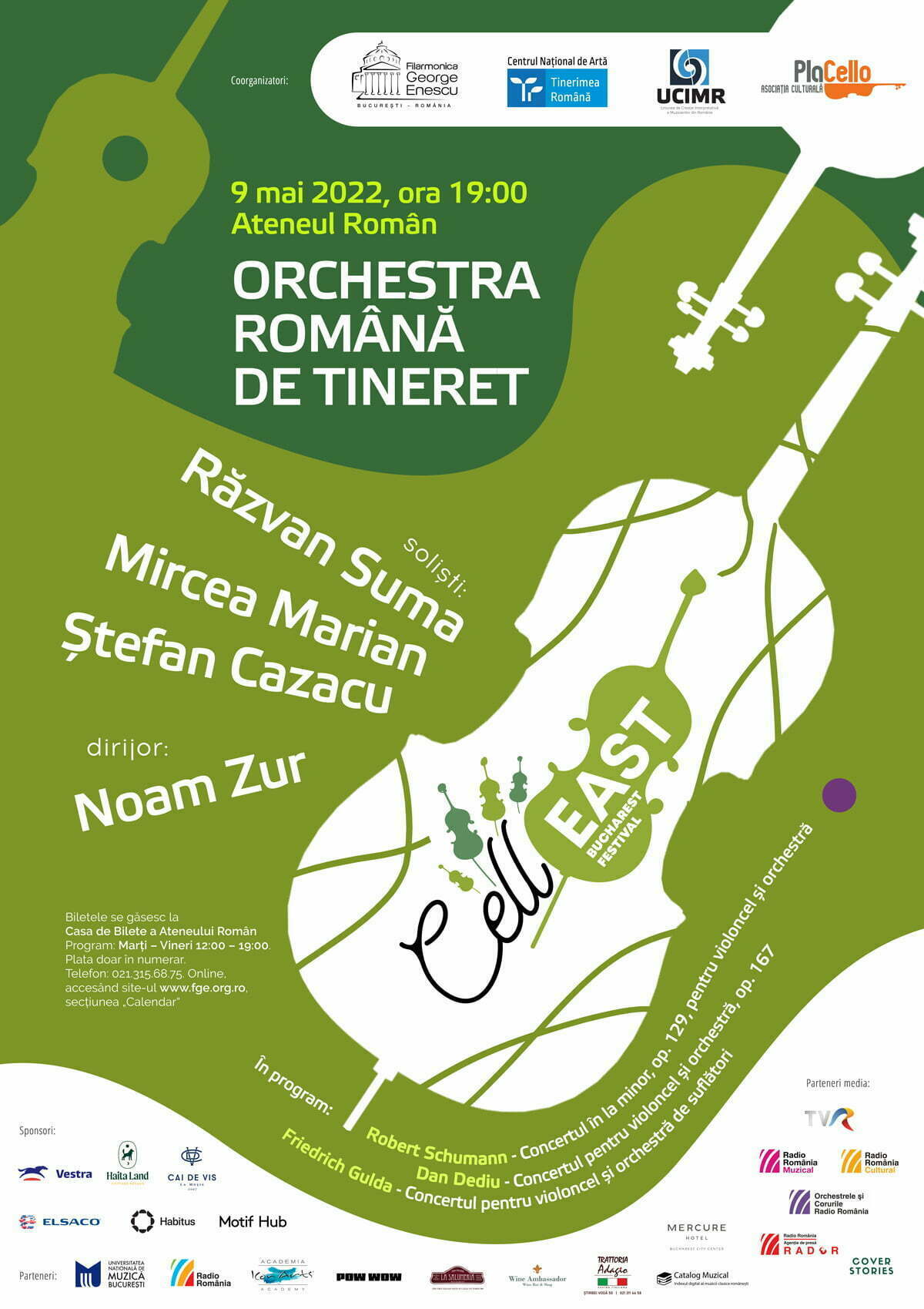 Orchestra Română de Tineret de Ziua Europei la Ateneul Român în Bucharest CellEAST Festival