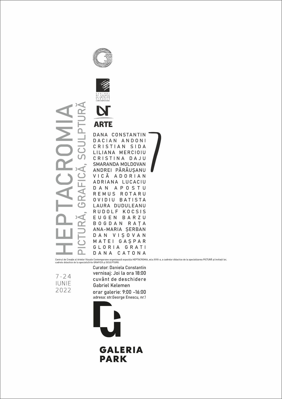 Centrul de Creație al Artelor Vizuale Contemporane organizează Expoziția HEPTACROMIA