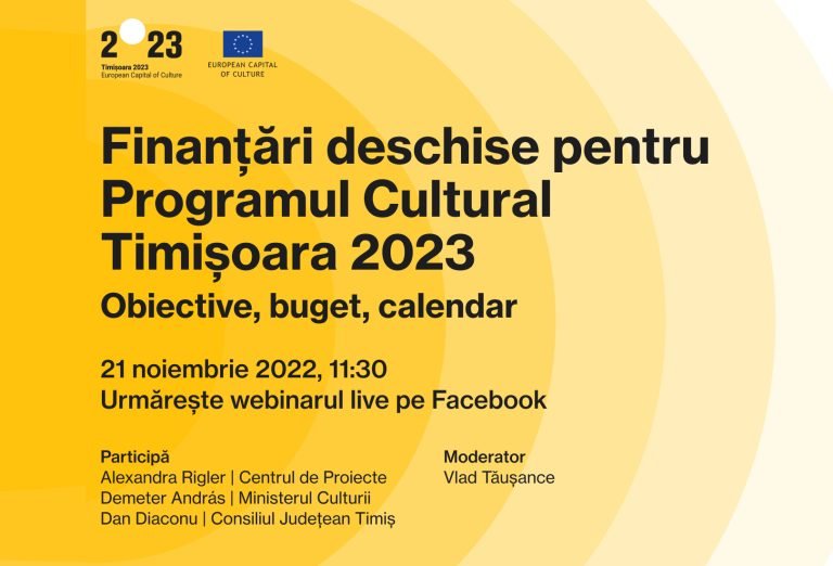 Prezentarea planului pentru extinderea și consolidarea Programului Cultural Timișoara 2023