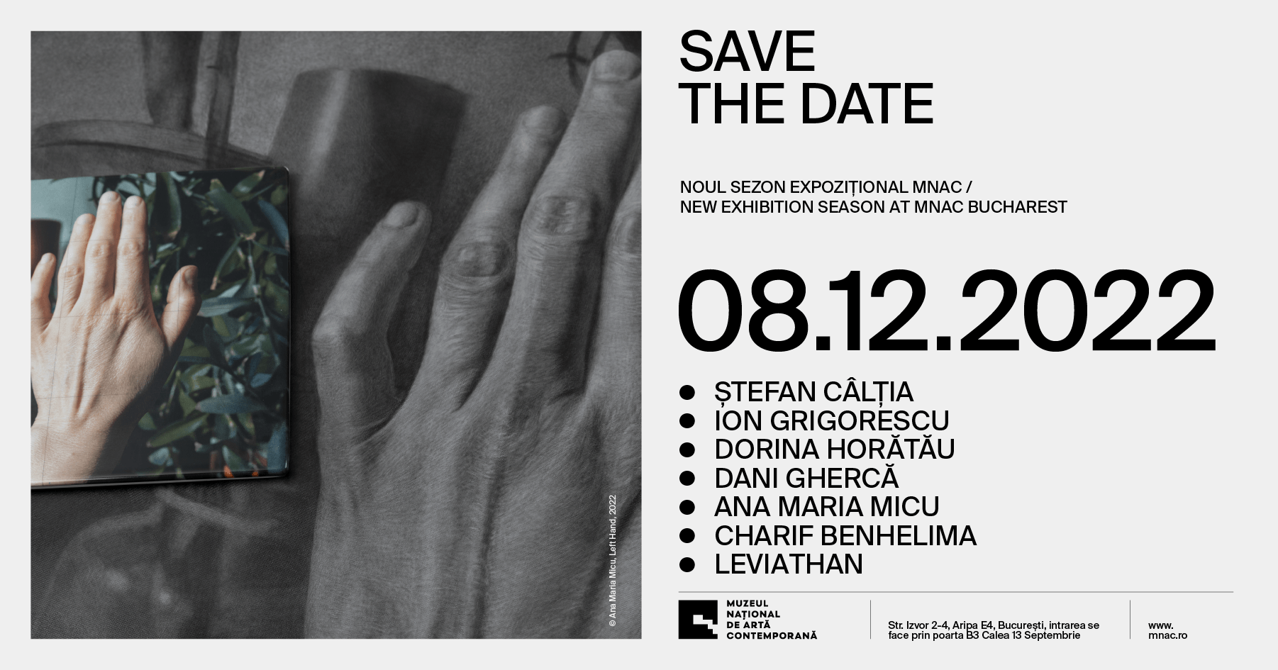 Muzeul Național de Artă Contemporană lansează noul sezon expozițional.