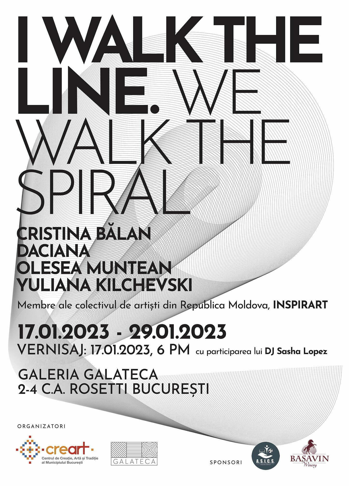 Punte culturală &icirc;ntre București și Chișinau: Expoziția &bdquo;I Walk the Line. We Walk the Spiral&rdquo;, la Galeria Galateca