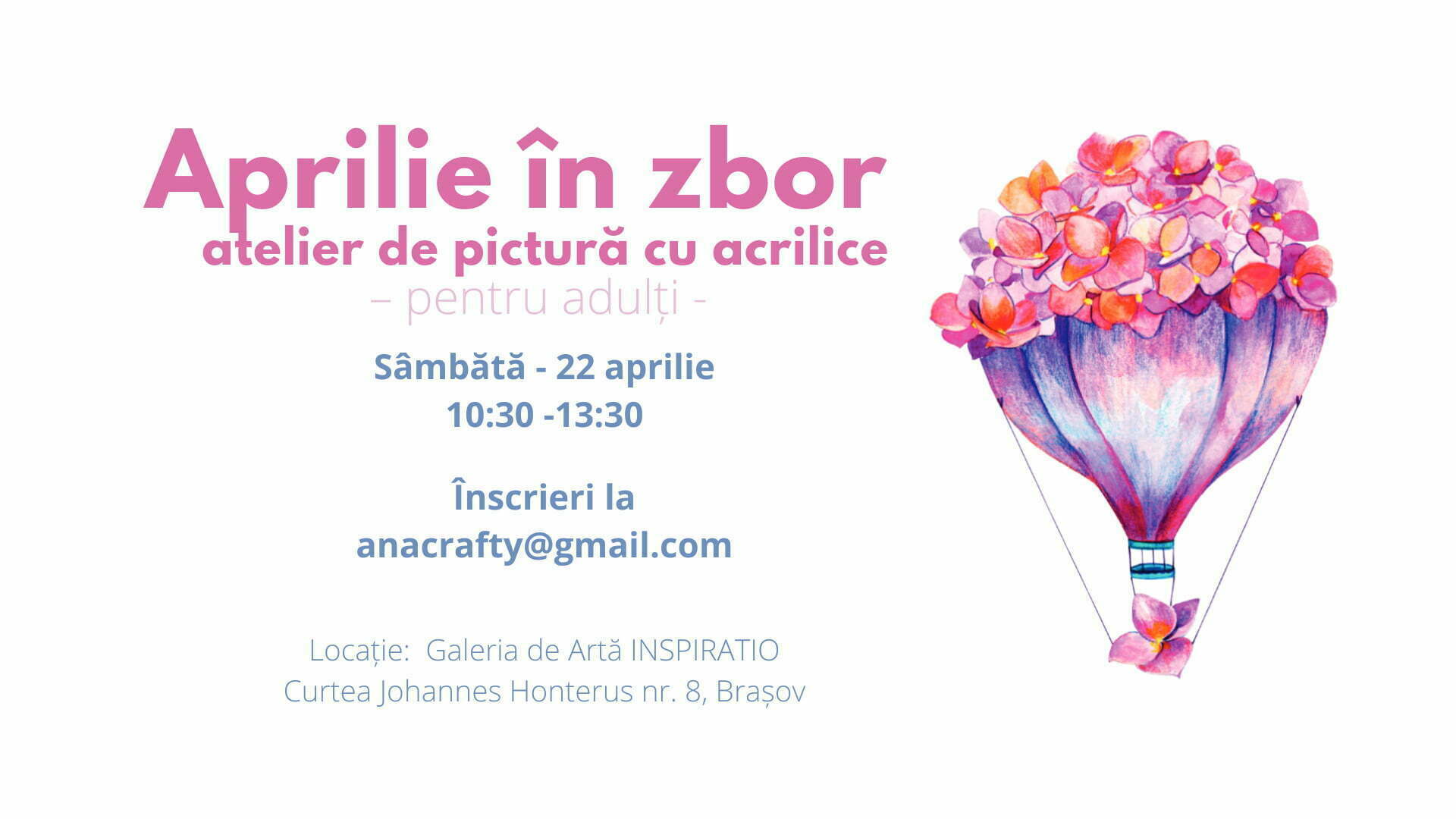 Aprilie în zbor | INSPIRATIO | Atelier de pictură cu acrilice pentru adulți