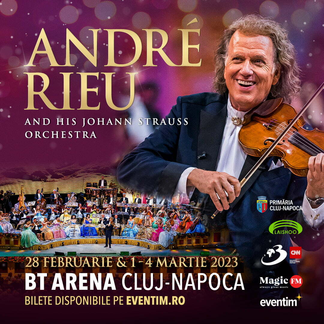 Program și reguli de acces la concertele&nbsp; ANDR&Eacute; RIEU & Johann Strauss Orchestra. 28 februarie &ndash; 4 martie 2023, BT-Arena, Cluj-Napoca