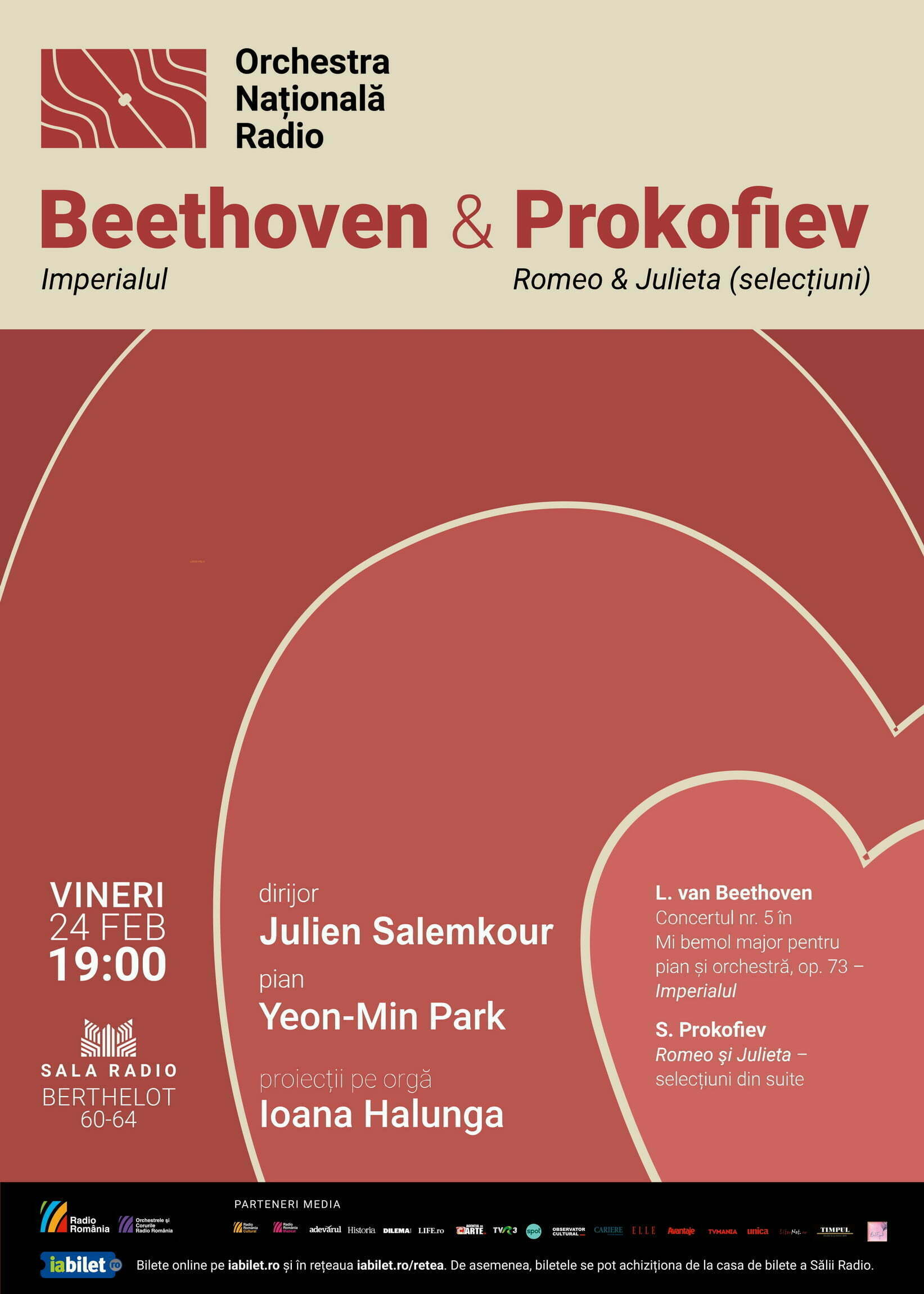 Concert de Dragobete: selecțiuni din &bdquo;ROMEO ȘI JULIETA&rdquo; (Prokofiev) și proiecții video pe orga Sălii Radio