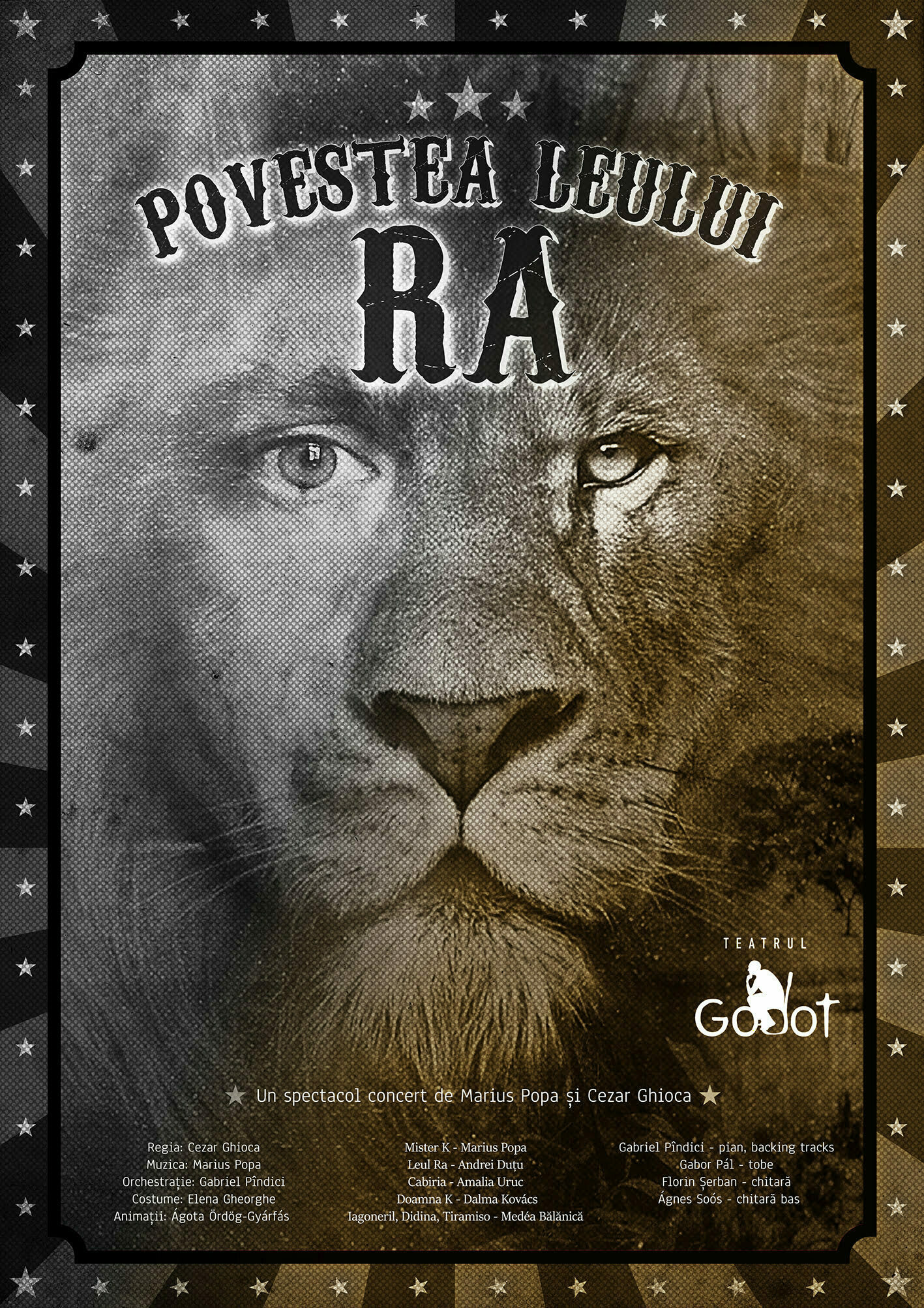 „Povestea Leului Ra” – un musical sclipitor, cu o poveste tulburătoare, pe 11 martie la Teatrul Godot