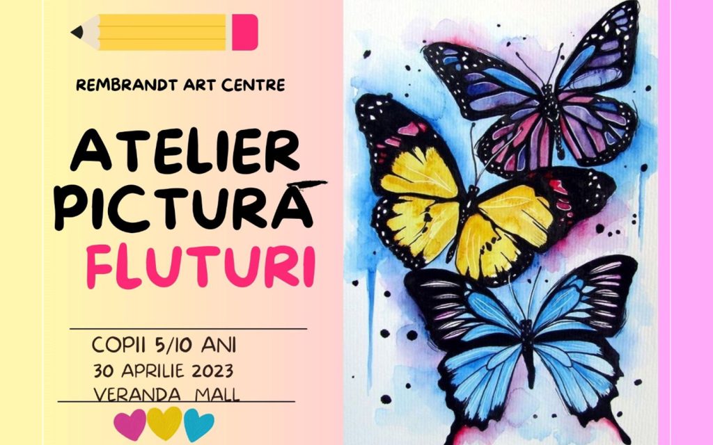Atelier pictură FLUTURI COLORAȚI ~ copii 5/10 ani