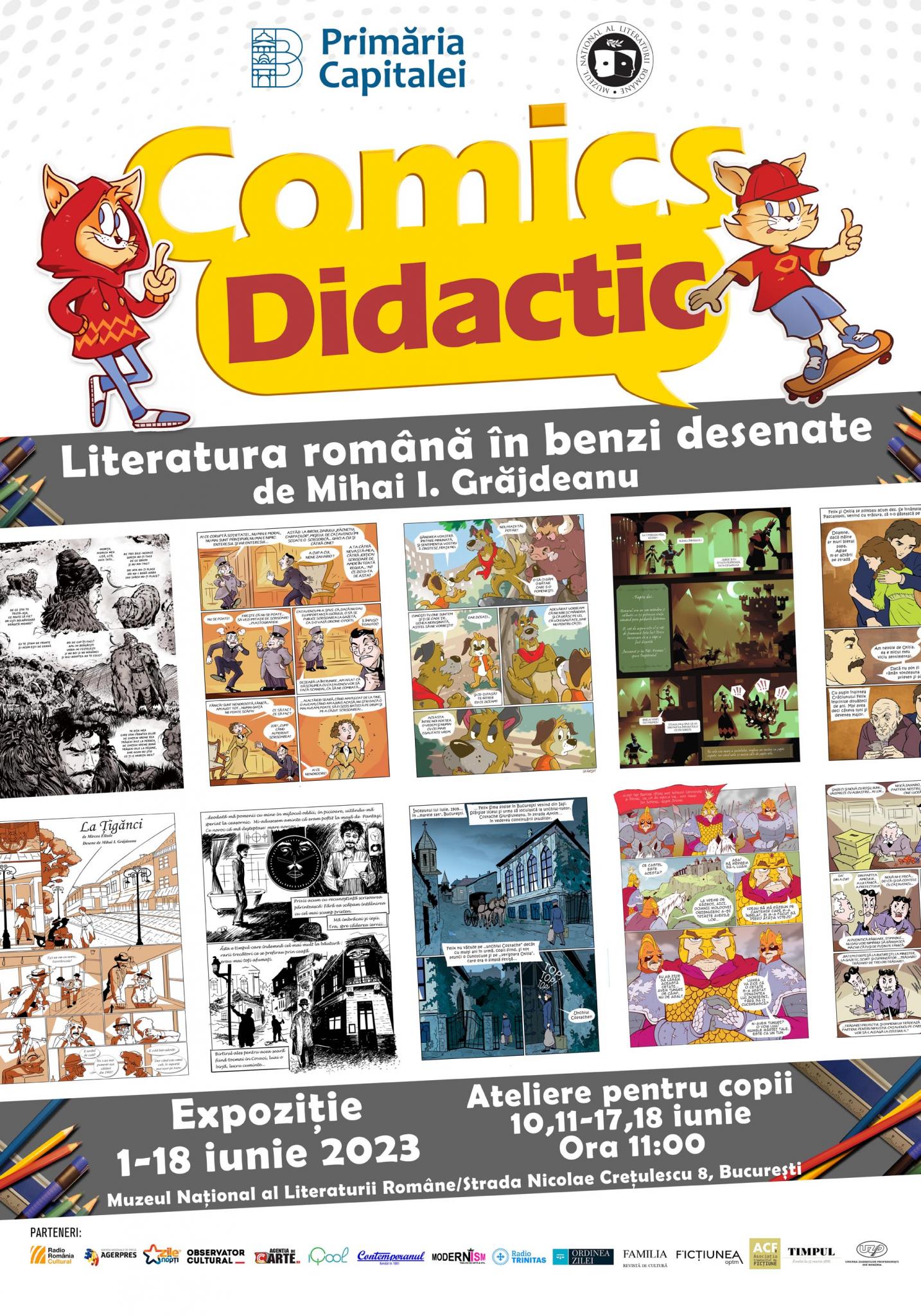 Expoziția &bdquo;Comics Didactic &ndash; Literatura rom&acirc;nă &icirc;n benzi desenate&rdquo;