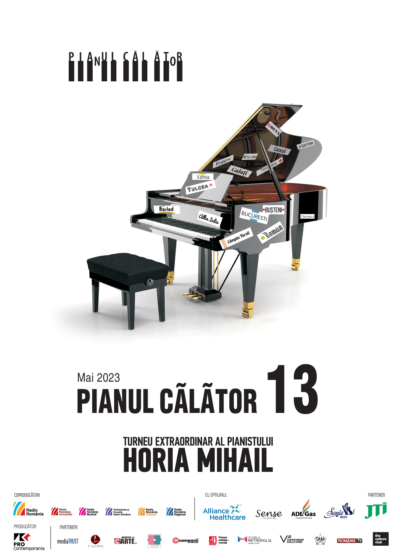 Turneul Național Pianul Călător 13 al pianistului Horia Mihail &icirc;ncepe, &icirc;n Rom&acirc;nia, luni, 8 mai