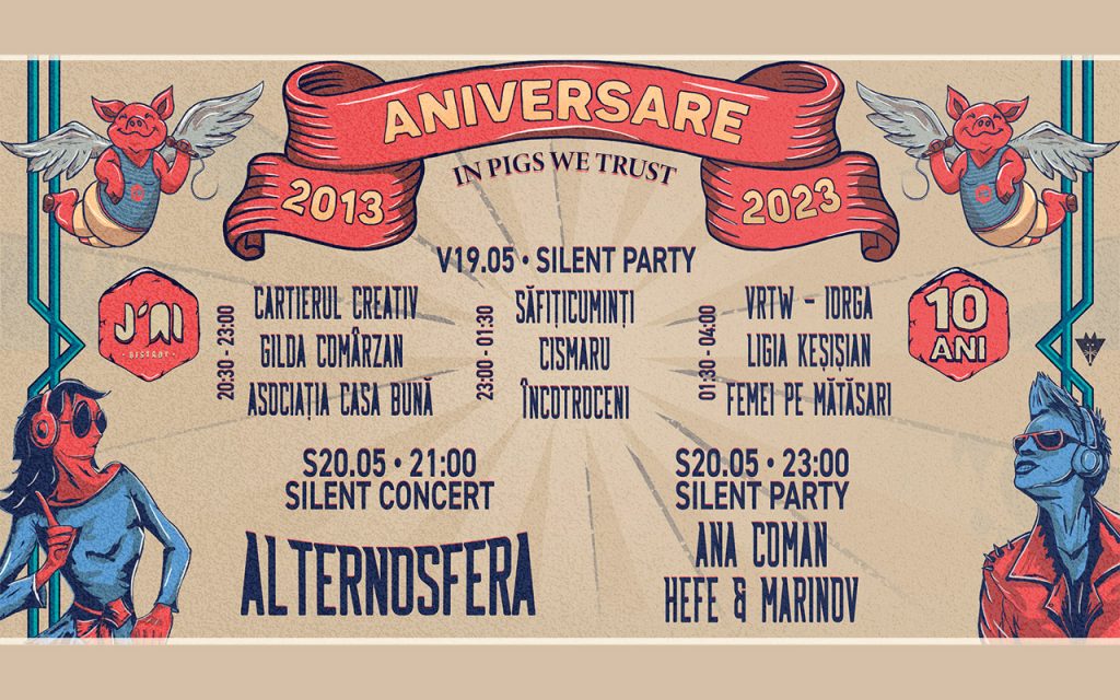 J'ai Silent Party | J'ai Bistrot București aniversează 10 ani