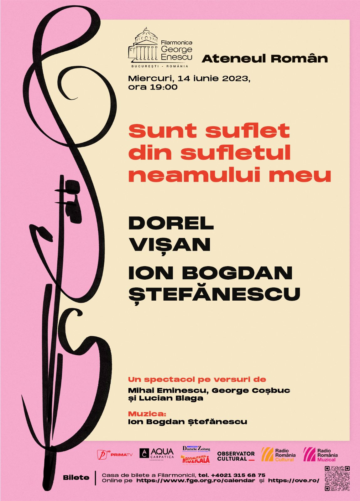 Marele actor Dorel Vişan, într-un recital extraordinar de muzică şi poezie, la Ateneul Român, pe 14 iunie