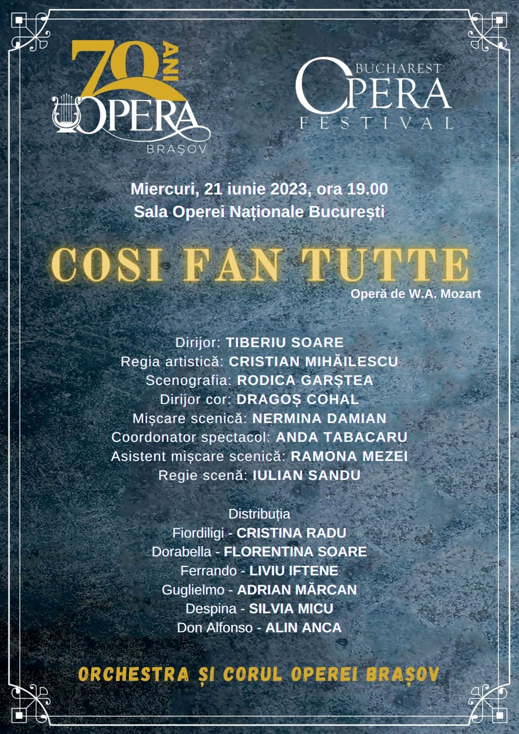 „Così Fan Tutte”, pe scena Operei Naționale București și „Giselle”, la Opera Brașov
