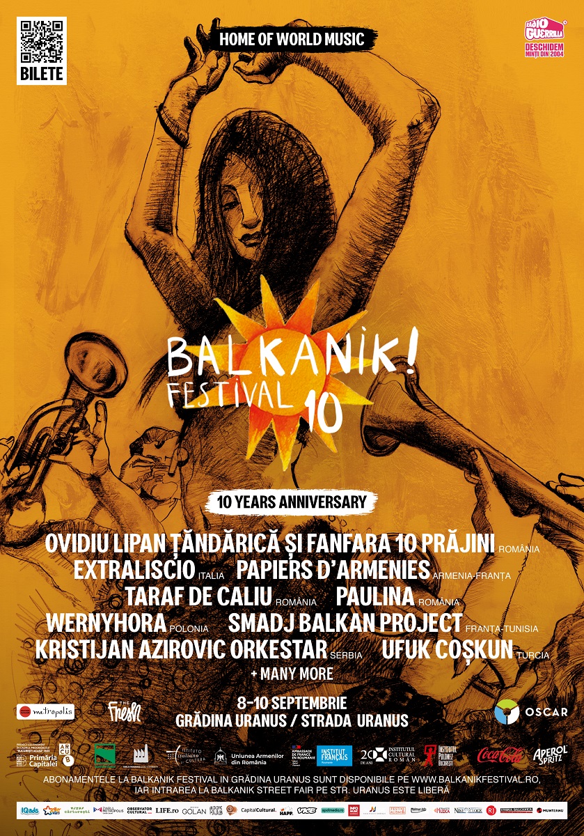Concerte, DJ sets, expoziții, meșteșuguri, gastronomie la Balkanik Festival: 8-10 septembrie, Grădina Uranus și Strada Uranus