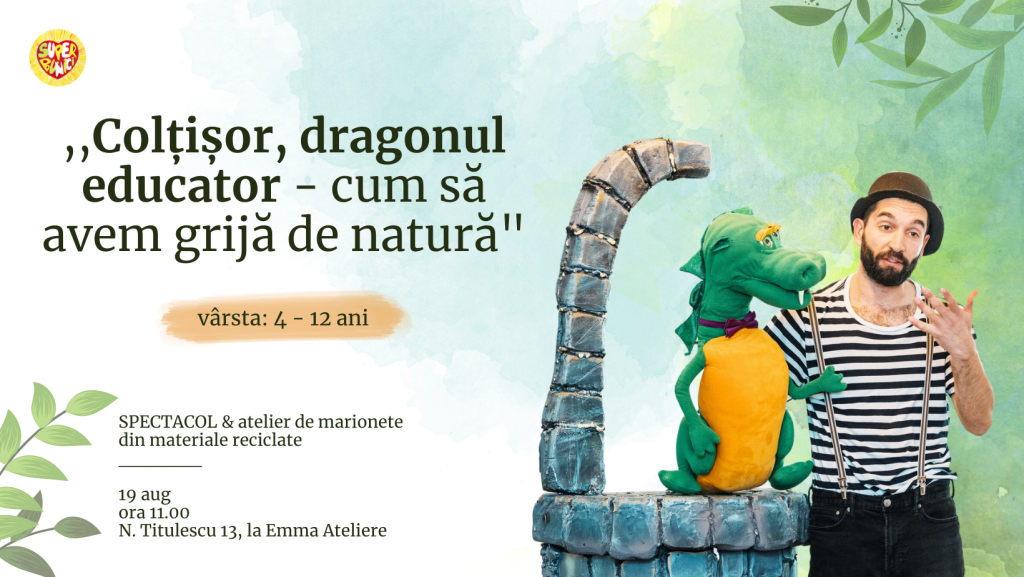 Colțișor, dragonul educator - cum să avem grijă de natură @ Emma 19 AUGUST 2023 ORA 11:00 EMMA ATELIERE, strada Nicolae Titulescu nr 13, Brașov