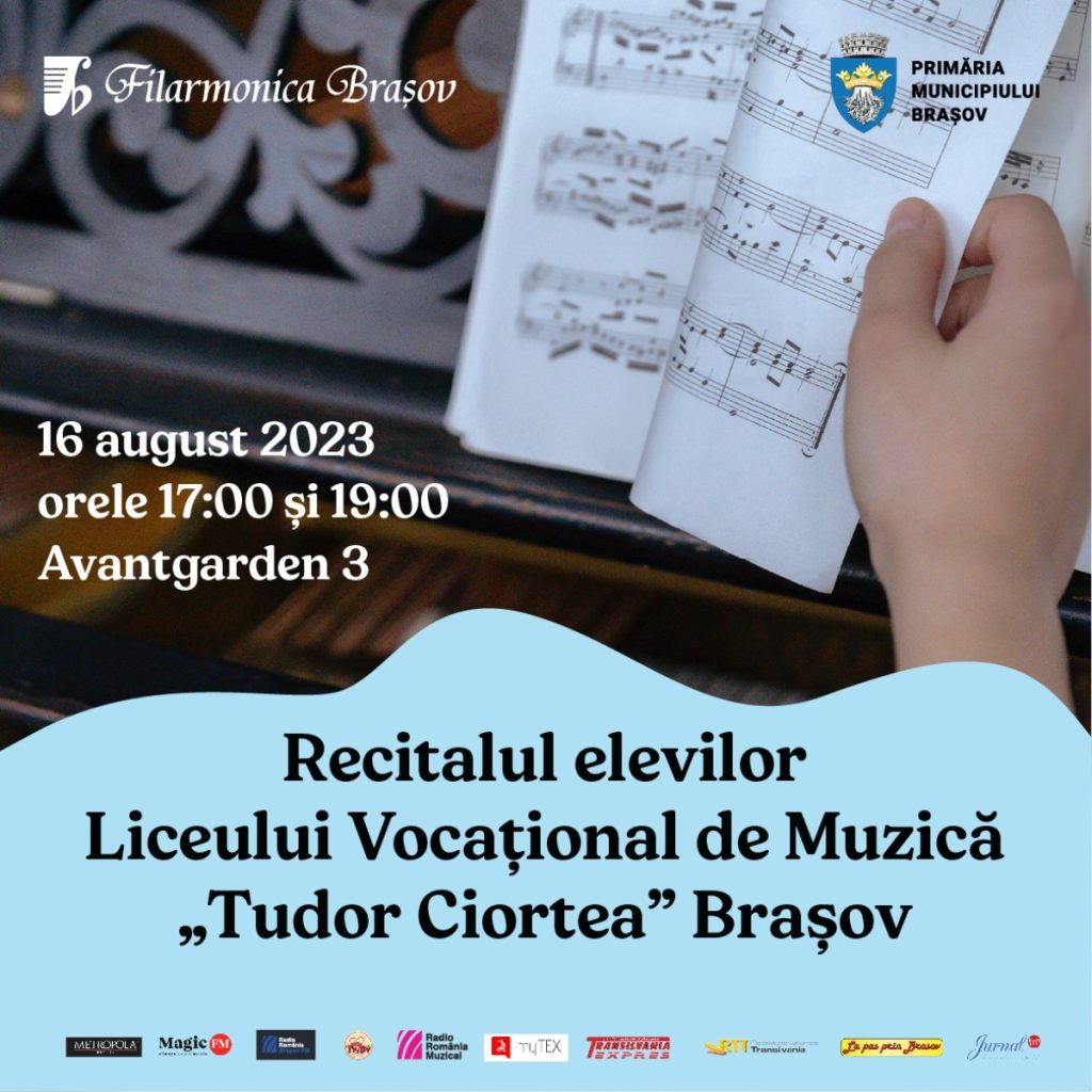 Recital elevii Liceului de Muzică „Tudor Ciortea” @ Avantgarden 3 16 AUGUST 2023 ORA 17:00 Terenul de sport din cartierul Avantgarden 3, Brașov