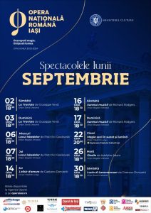 Spectacolele lunii Septembrie la Opera Națională din Iași