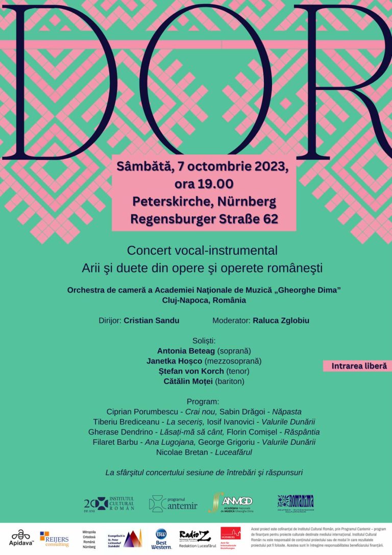 Tenorul Ştefan von Korch aduce arii din opere şi operete româneşti la Nürnberg pe 7 octombrie în concertul DOR