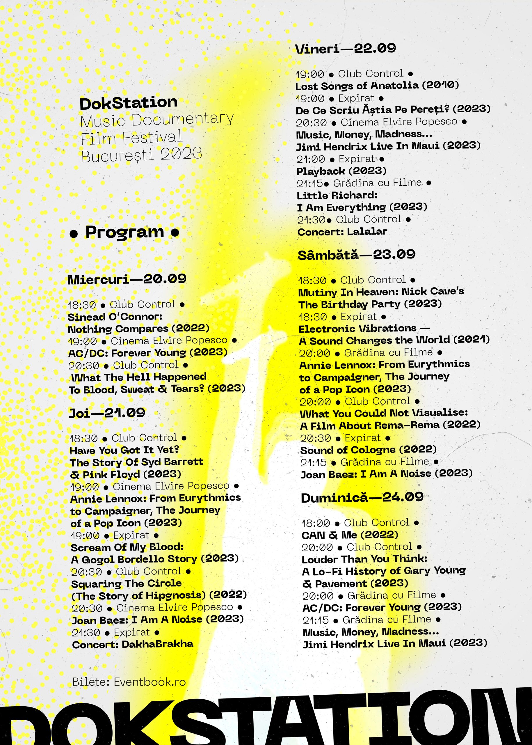 Începe DokStation Music Documentary Film Festival - ediția a 7-a (București, 20-24 septembrie)