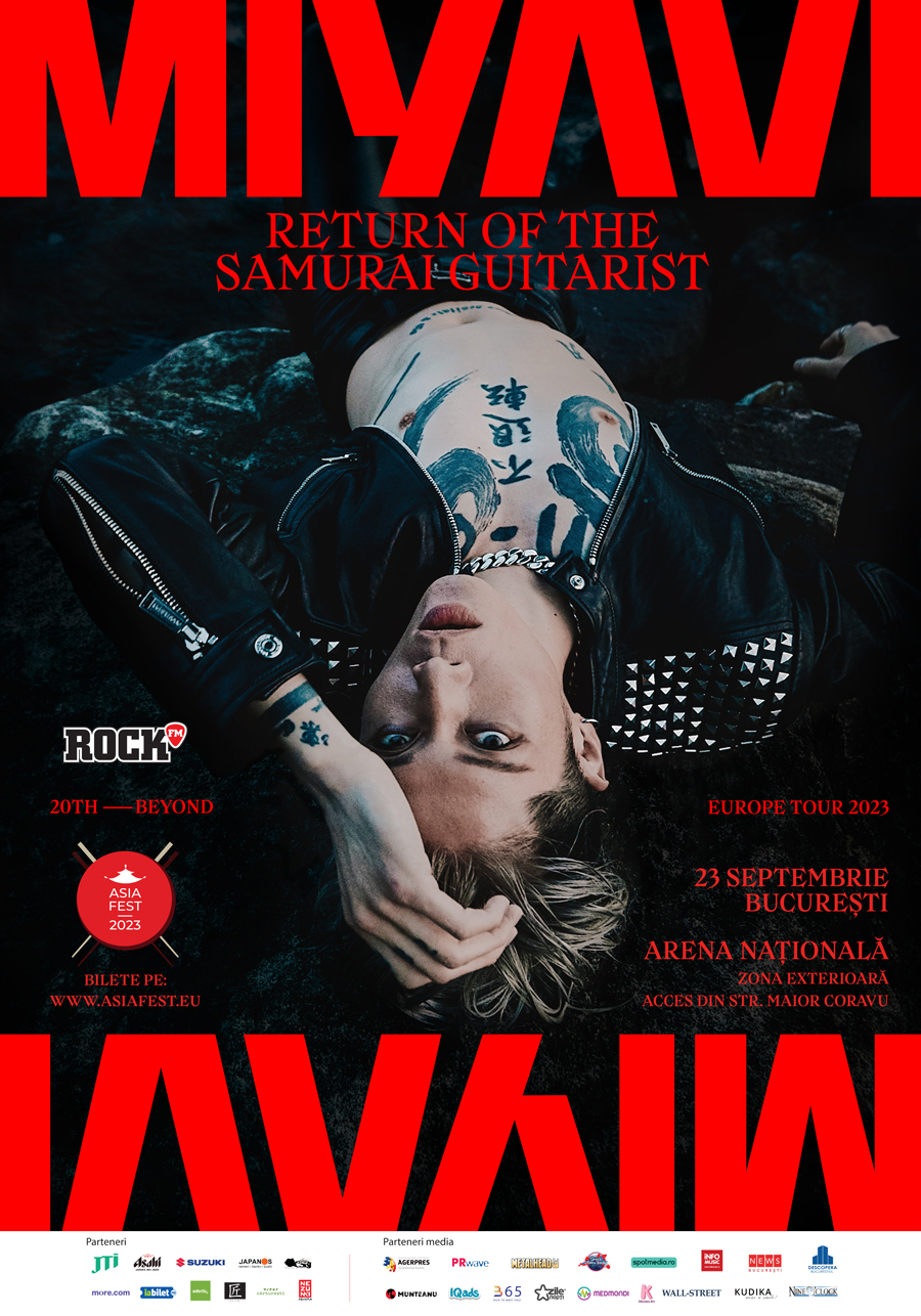 Concertul J-Rock al anului - ‘’Chitaristului samurai’’, MIYAVI, concertează sâmbătă, 23 septembrie 2023, la Arena Națională