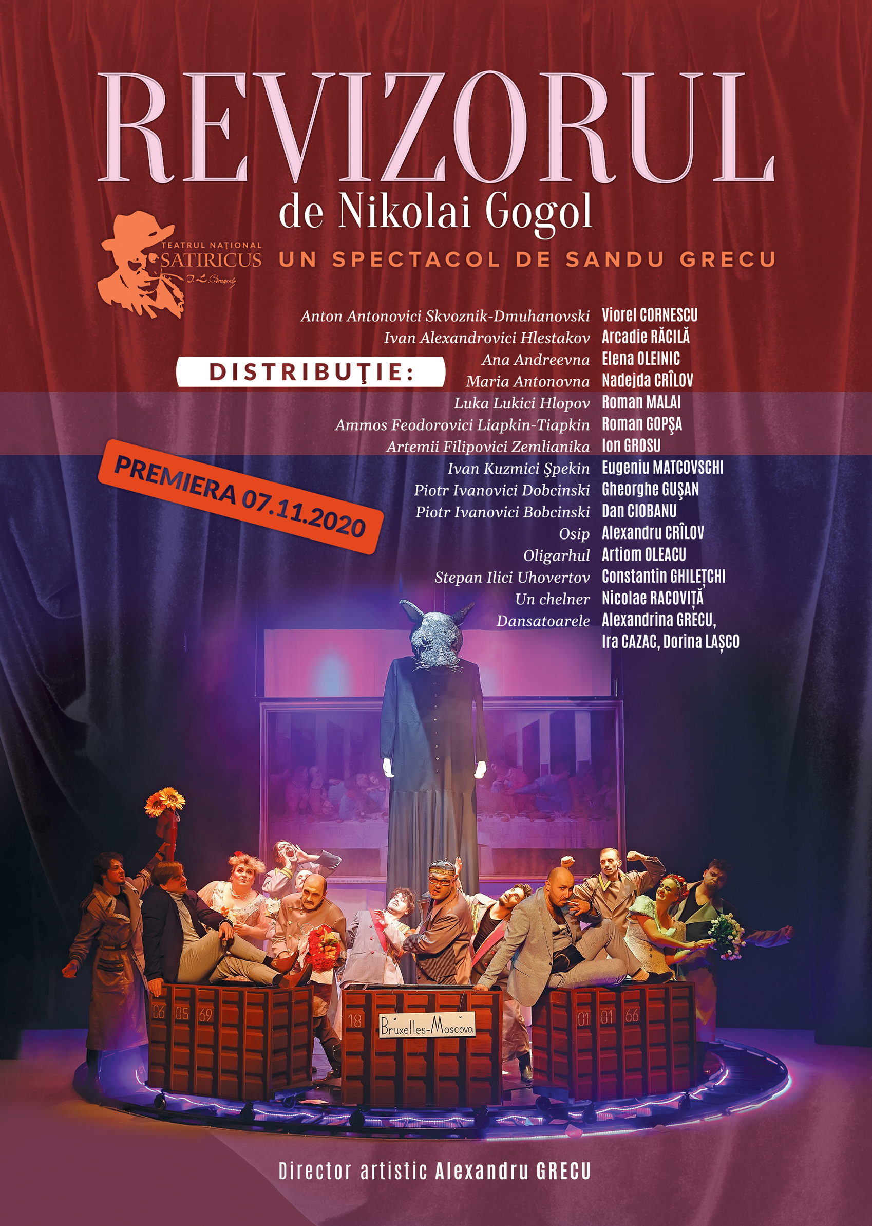 Revizorul de Gogol - în versiunea Teatrului Satiricus din Chişinău – se joacă pe 30 septembrie la Bucureşti