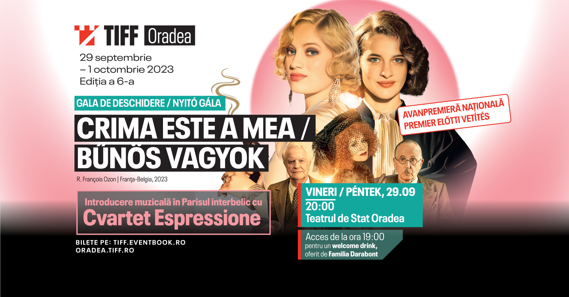 Programul complet și biletele la a 6-a ediție TIFF Oradea sunt disponibile. Avanpremiere, cine-concerte și proiecții-eveniment, în ultimul weekend din septembrie