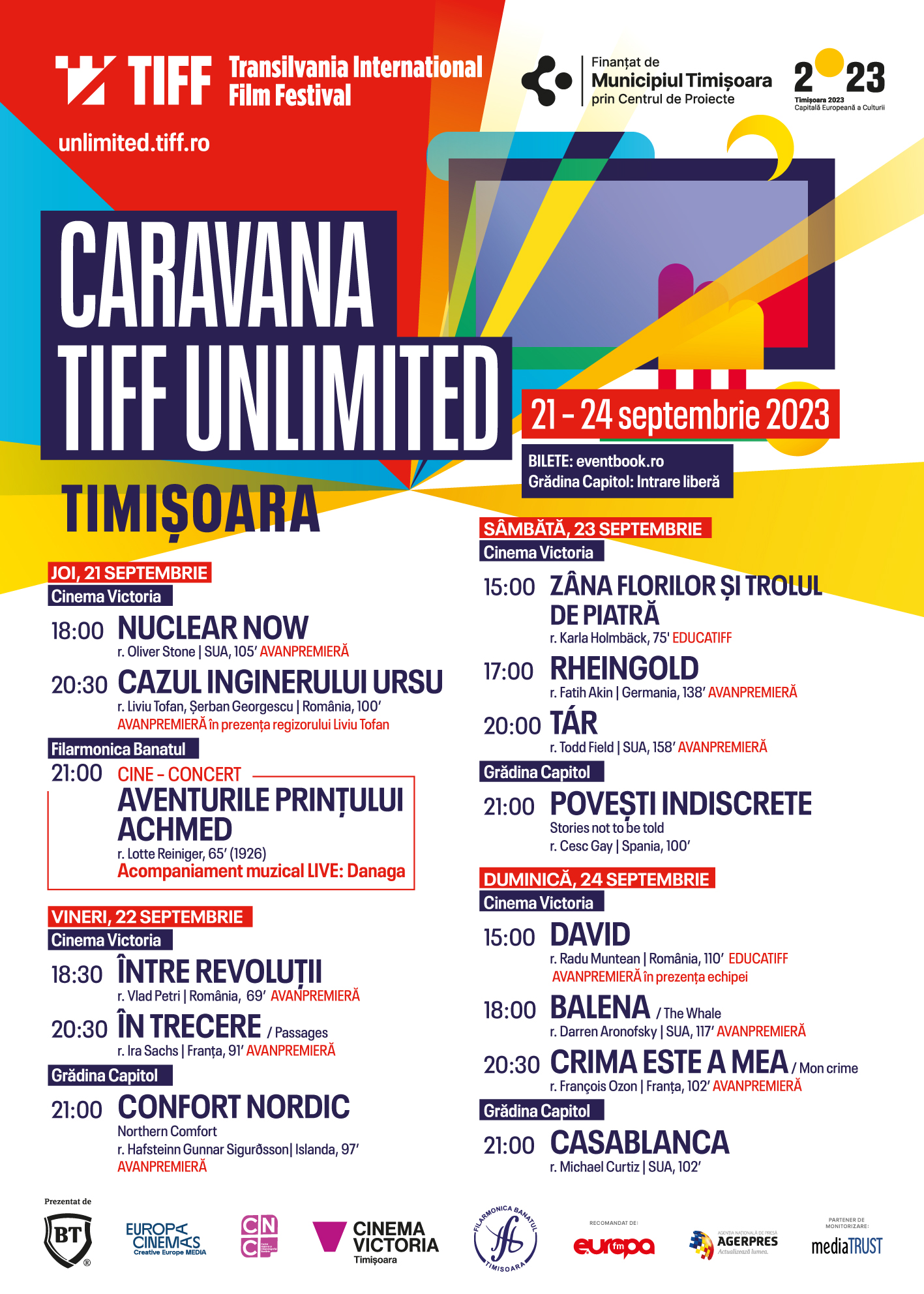 Programul complet și biletele la a 6-a ediție TIFF Oradea sunt disponibile. Avanpremiere, cine-concerte și proiecții-eveniment, în ultimul weekend din septembrie
