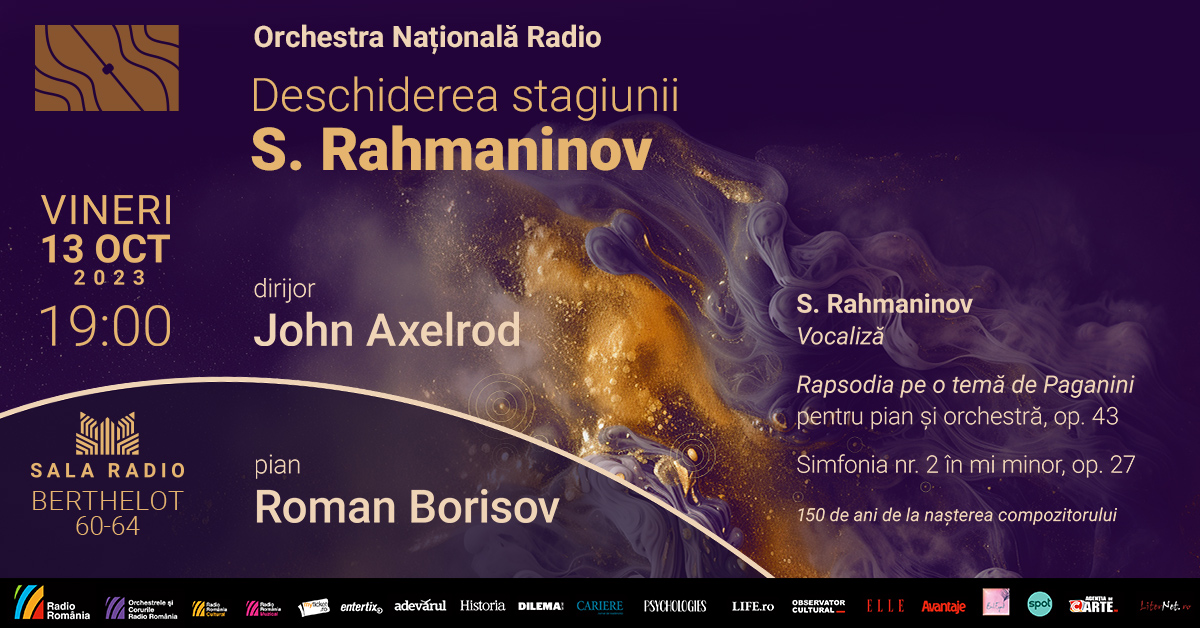 Stagiunea 95 se deschide la Sala Radio: Eveniment 100% rahmaninov, cu dirijorul John Axelrod și pianustul Roman Borisov