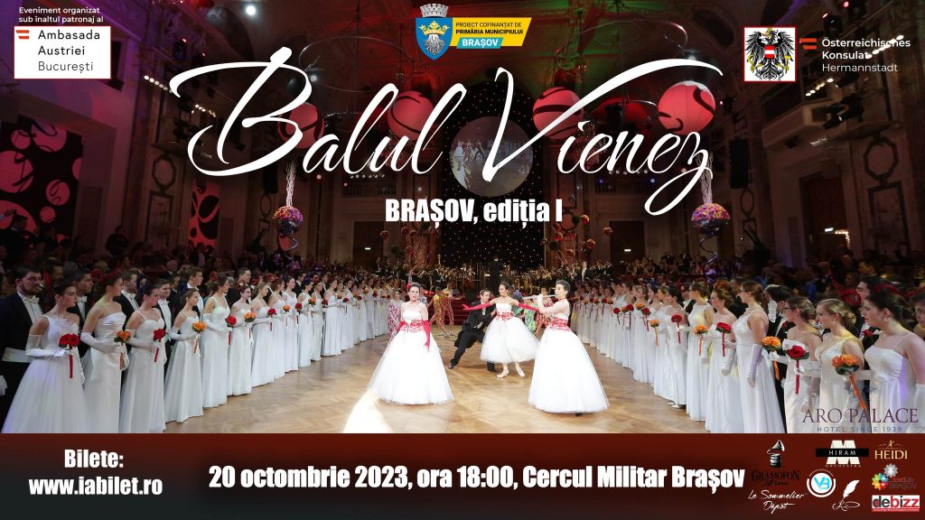 Balul Vienez (Brașov, Ediția I) @ Cercul Militar Brașov 20 OCTOMBRIE 2023 ORA 18:00 Cercul Militar Brașov, Brașov