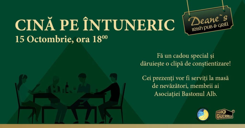 Cină pe întuneric @ Deane`s Irish Pub & Grill 15 OCTOMBRIE 2023 ORA 18:00 Deane`s Irish Pub & Grill, Brașov