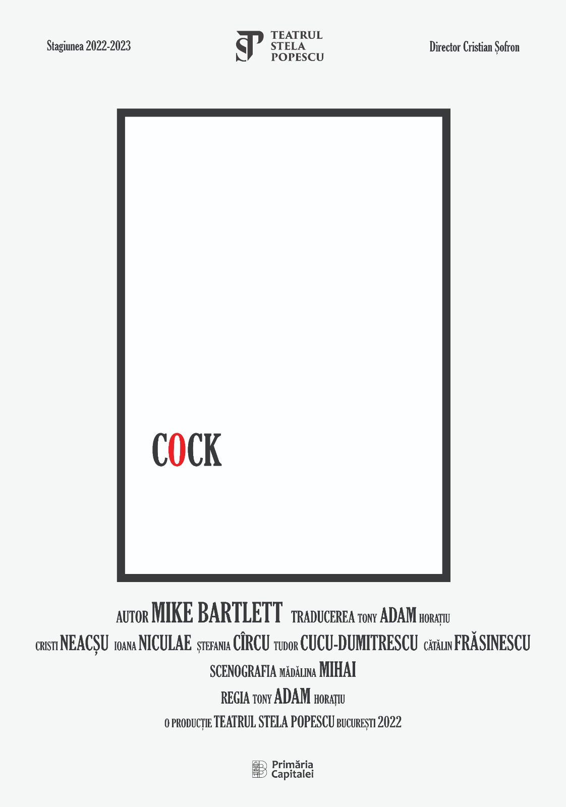 Cock de Mike Bartlett – pe 24 noiembrie, la Excelsior