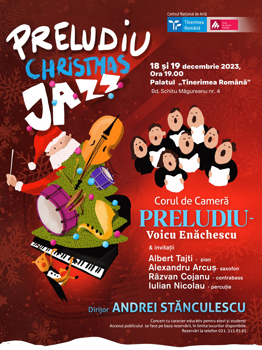 Preludiu Christmas Jazz pe 18 şi 19 decembrie, la Palatul Tinerimea Română