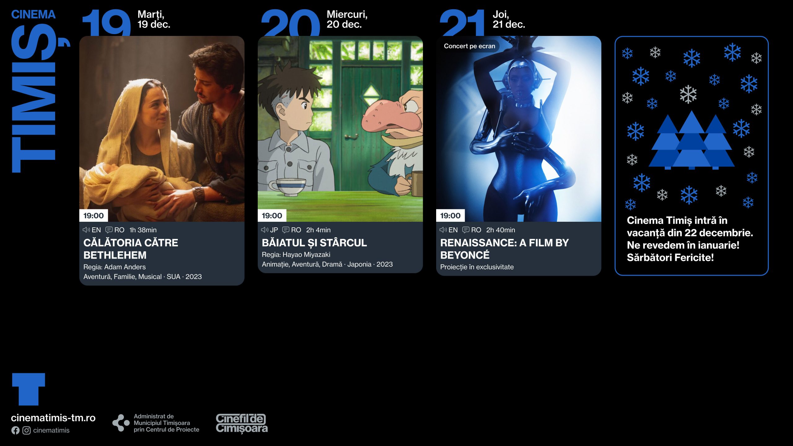 Programul ultimei săptăm&acirc;ni din acest an de la Cinema Victoria și Cinema Timiș
