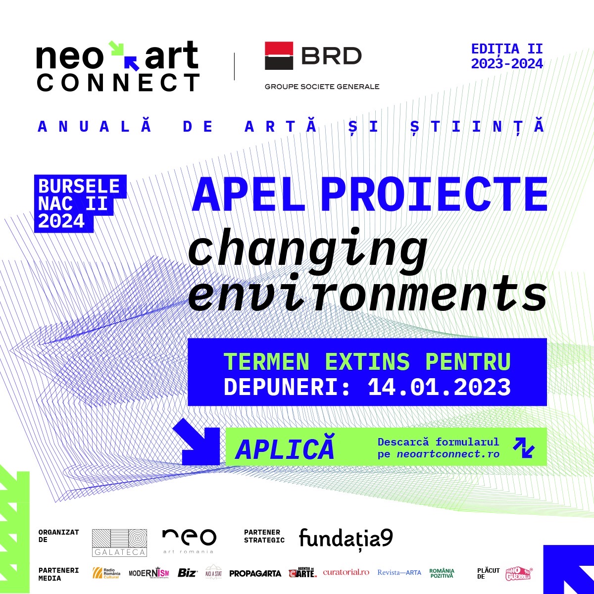 Se prelungește perioada de depunere a aplicațiilor pentru&nbsp; Bursele NAC, Neo Art Connect - ediția a II-a, p&acirc;nă pe 14 ianuarie 2024 NAC &ndash; prima Anuală, platformă și rețea națională de artă și știință