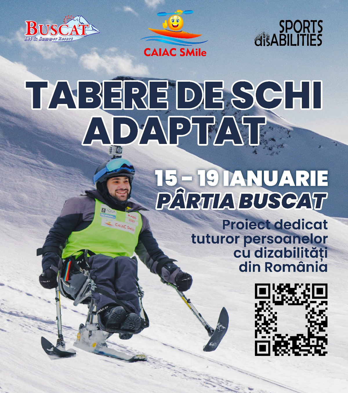 Încep taberele de schi adaptat persoanelor cu dizabilități!