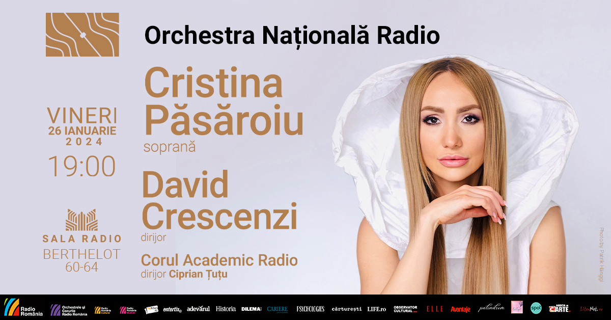 Aplaudată alături de Andrea Bocelli, soprana CRISTINA PĂSĂROIU invitată la Sala Radio