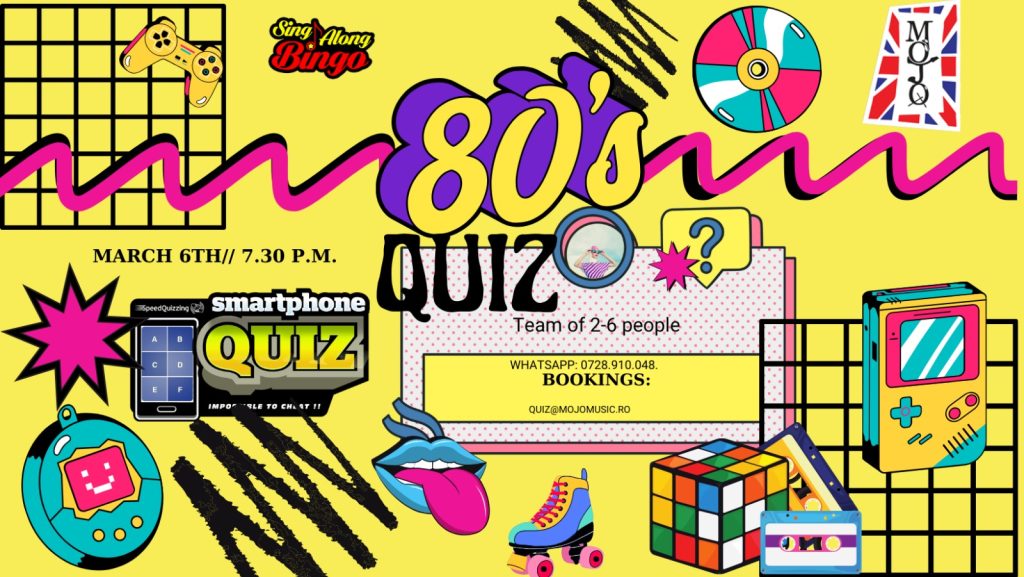1980's Speed Quiz with Sing-Along Bingo!
