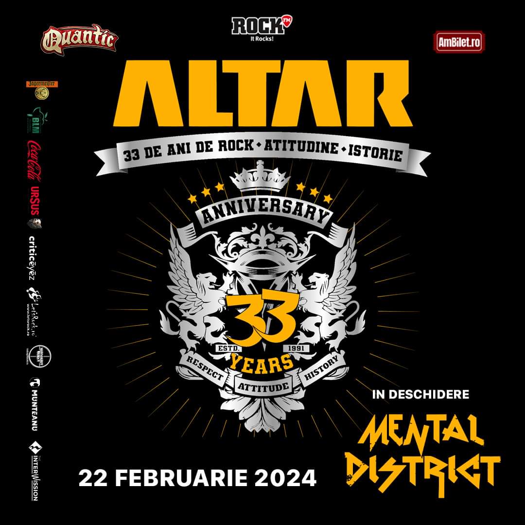 Concert Aniversar ALTAR - 33 de Ani de Rock Atitudine și Istorie la Club Quantic