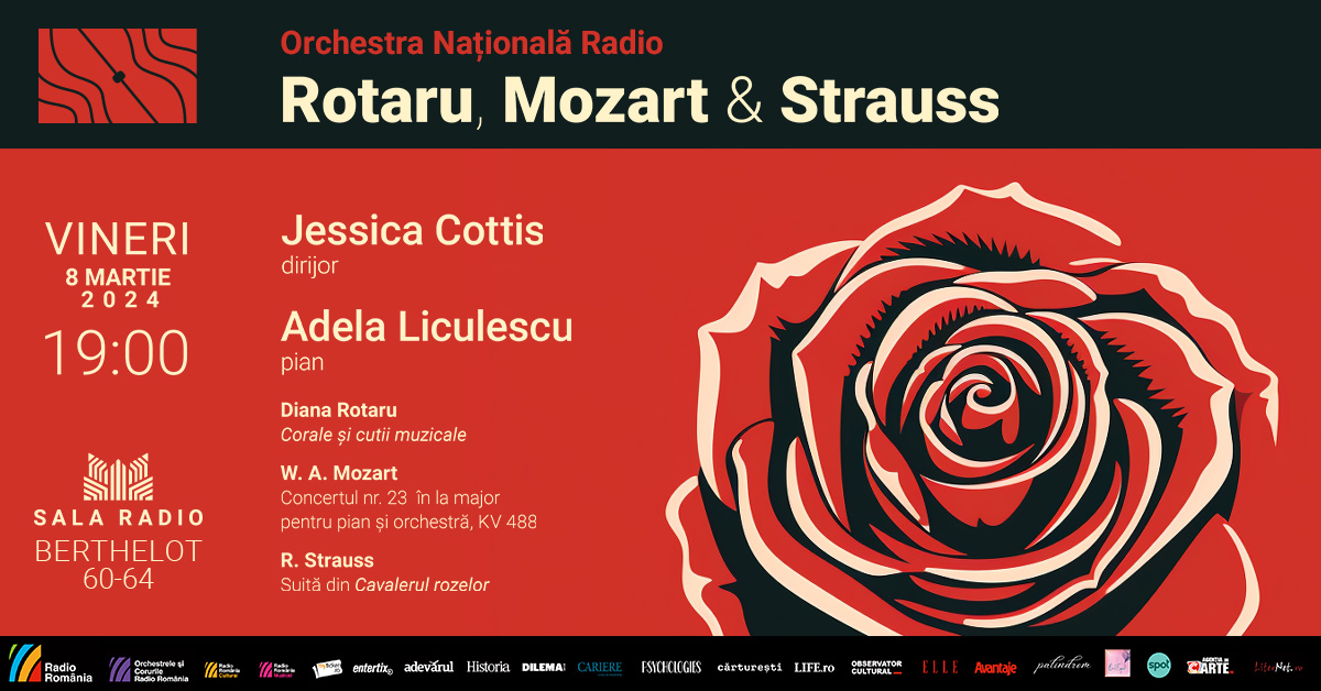 8 martie - concert de Ziua Femeii la Sala Radio: dirijoarea Jessica Cottis și pianista Adela Liculescu