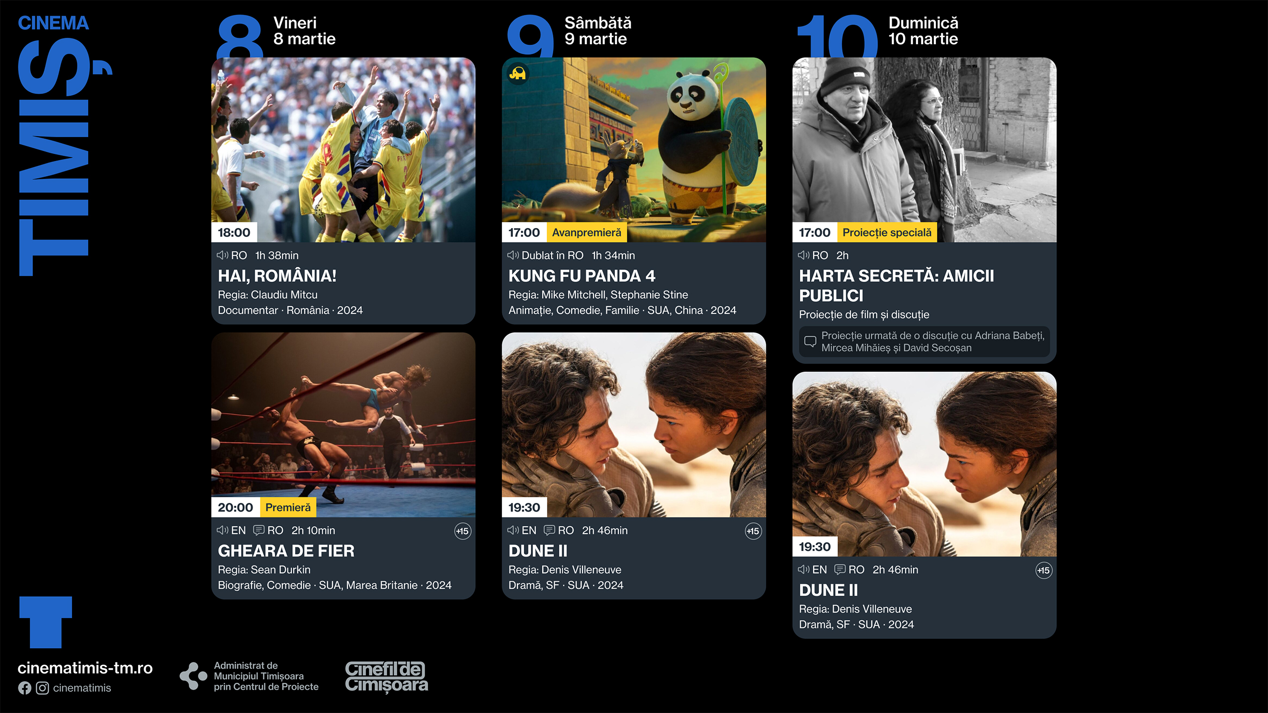 Programul săptăm&acirc;nii 6 - 10 martie, la Cinema Victoria și Cinema Timiș