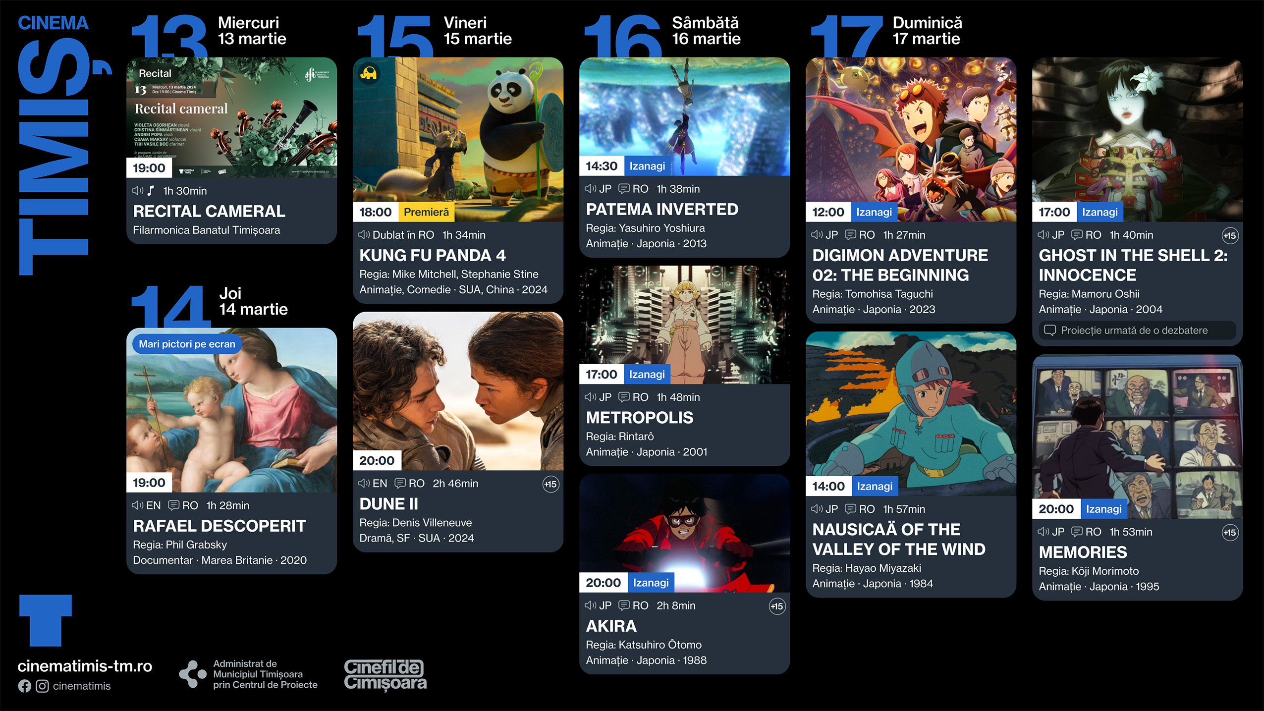 Programul săptăm&acirc;nii 13-17 martie, la cele două cinematografe de tradiție ale orașului, Victoria și Timiș.