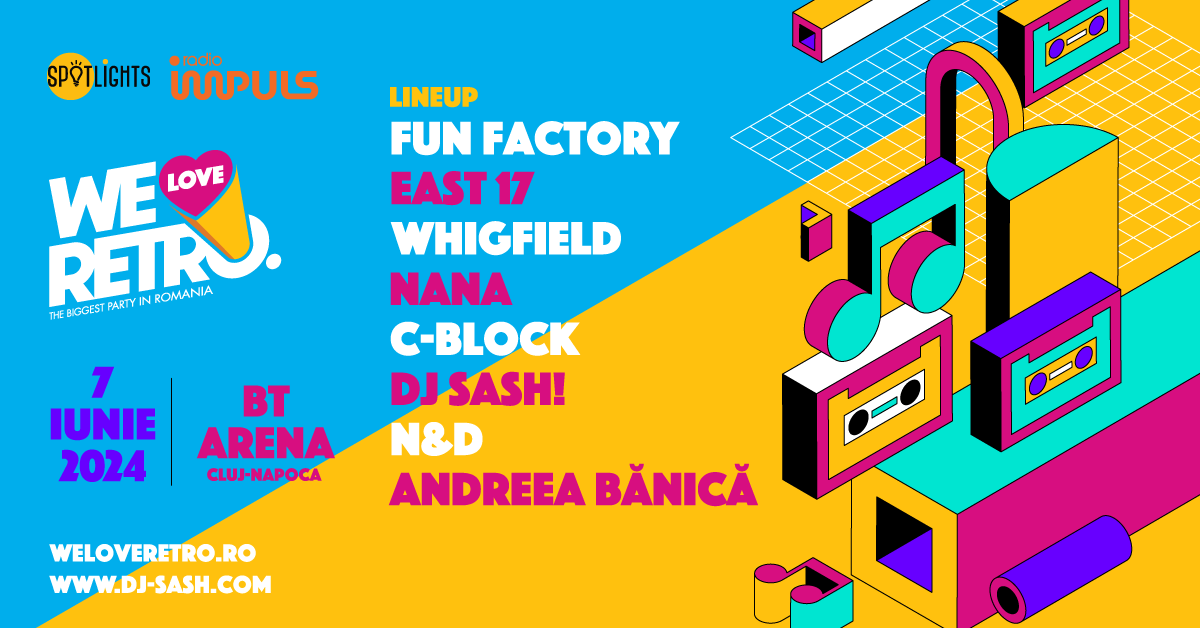10 ani de We Love Retro, la Cluj-Napoca. Cel mai mare retro party din România va avea un line-up incendiar.