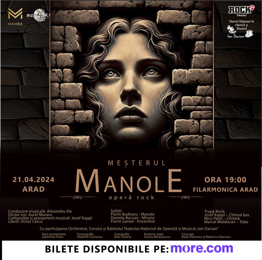 21 aprilie la Arad: Super-producția operei rock Meșterul Manole vine în oraș pentru o singură noapte, în cadrul turneului național