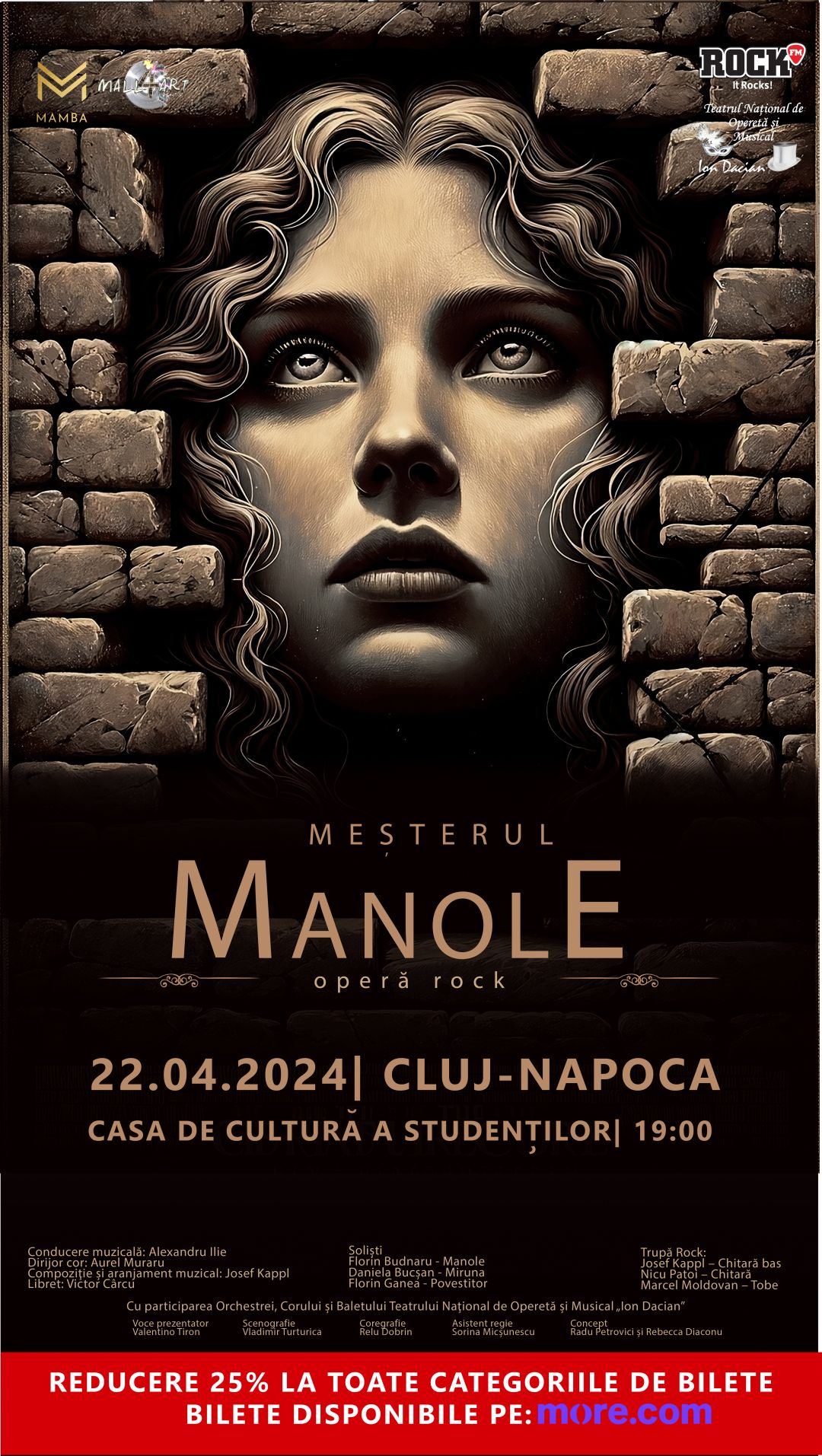 22 aprilie la Cluj-Napoca: Super-producția operei rock Meșterul Manole vine &icirc;n oraș pentru o singură noapte, &icirc;n cadrul turneului național