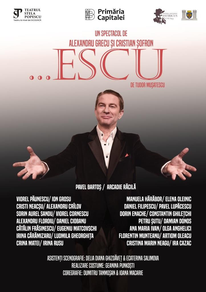 ...Escu de Tudor Mușatescu în premieră la Teatrul Stela Popescu, pe 28 aprilie