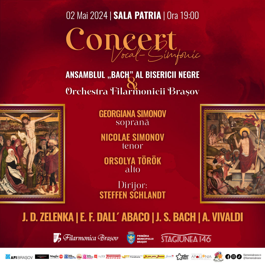 Concert vocal-simfonic dirijat de Steffen Schlandt cu Ansamblul "Bach" al Bisericii Negre și orchestra Filarmonicii Brașov, joi seară la Sala Patria