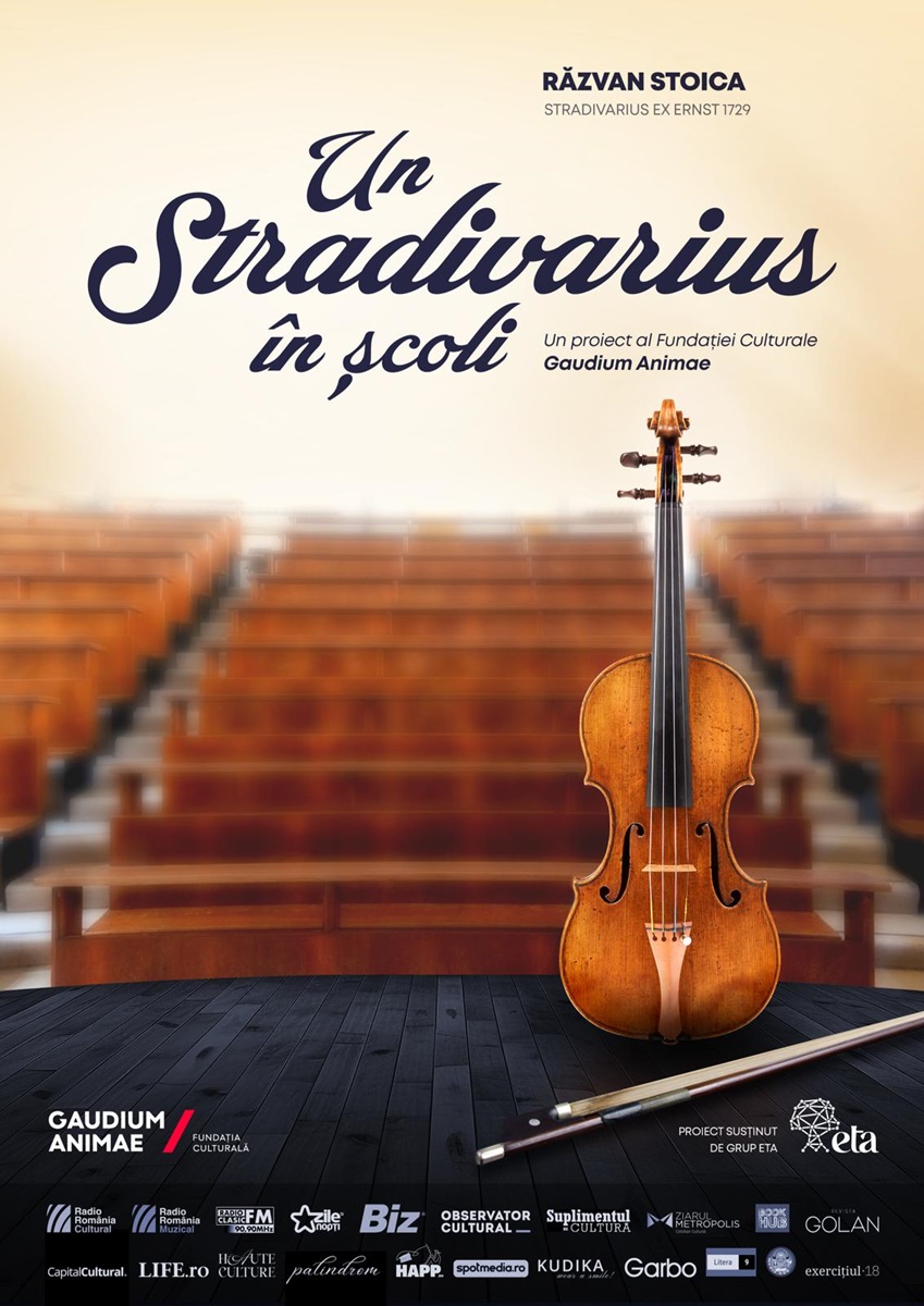Răzvan Stoica aduce vioara Stradivarius &icirc;n colegiile din București, &icirc;n cadrul proiectului &bdquo;Un Stradivarius &icirc;n școli&rdquo;