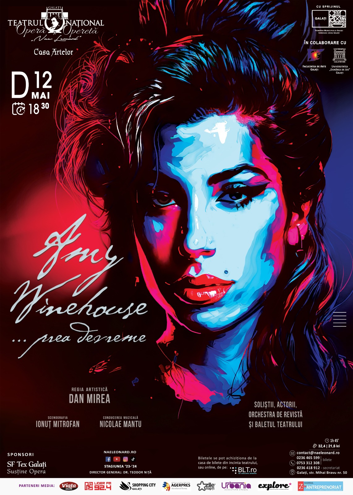 &bdquo;Amy Winehouse...prea devreme&rdquo; pe scena Teatrului Național de Operă și Operetă &bdquo;Nae Leonard&rdquo;