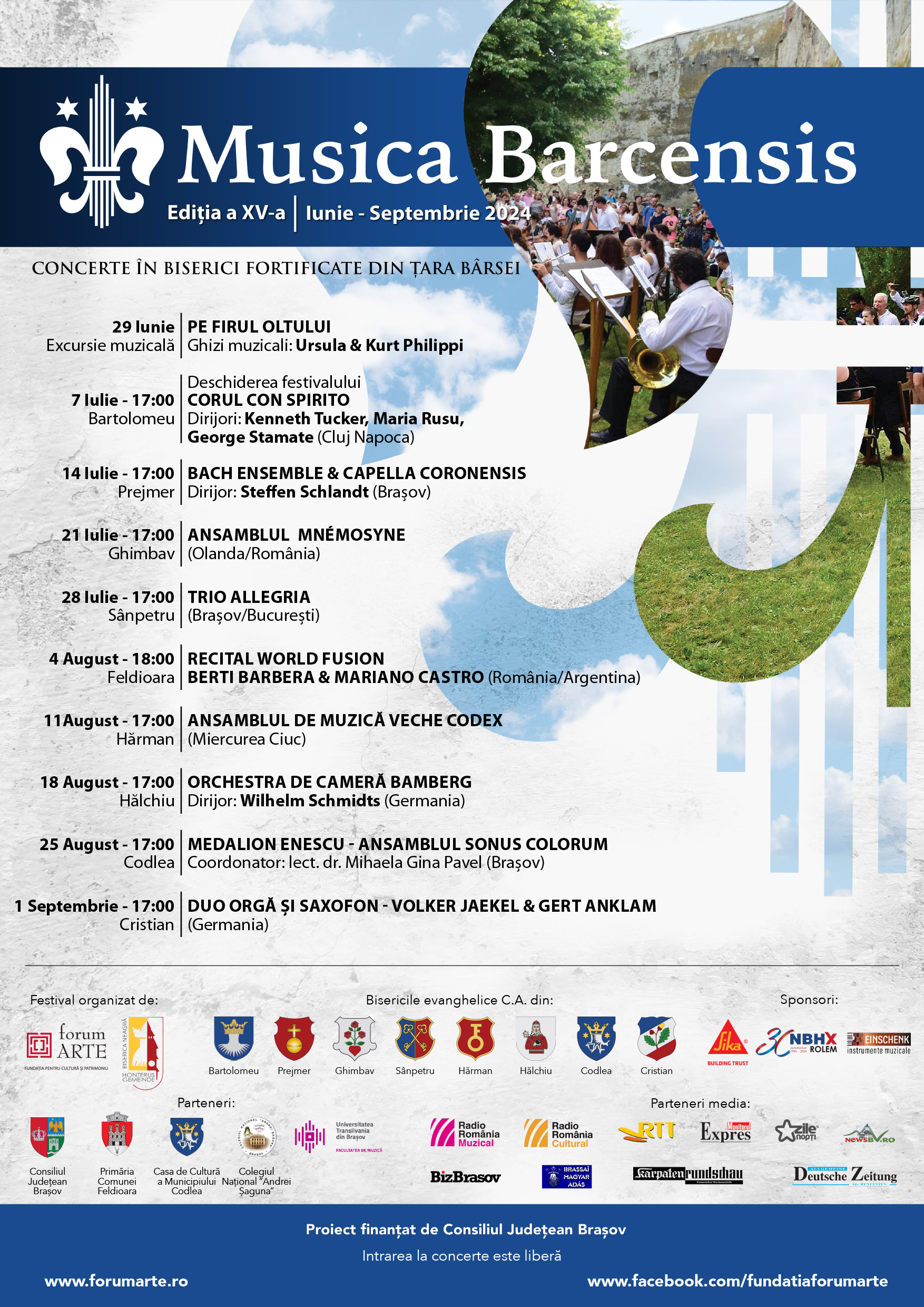 Festivalul Musica Barcensis revine &icirc;n perioada iunie-septembrie, cu concerte &icirc;n cetăți și biserici fortificate, &icirc;n zilele de duminică