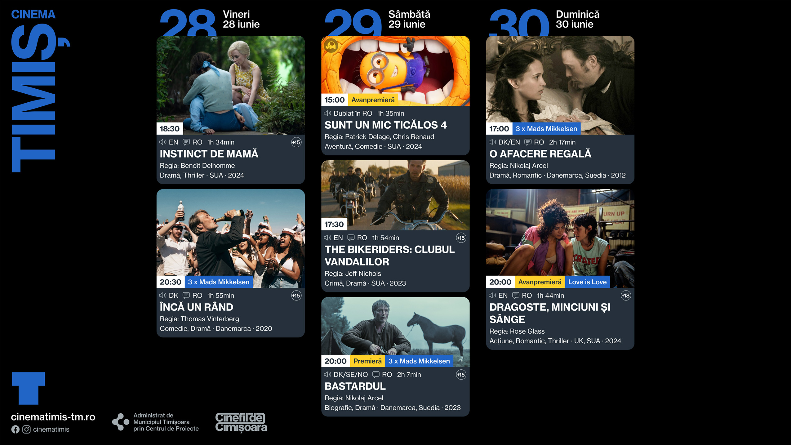 Programul săptăm&acirc;nii 26-30.06 la Cinema Victoria și Cinema Timiș
