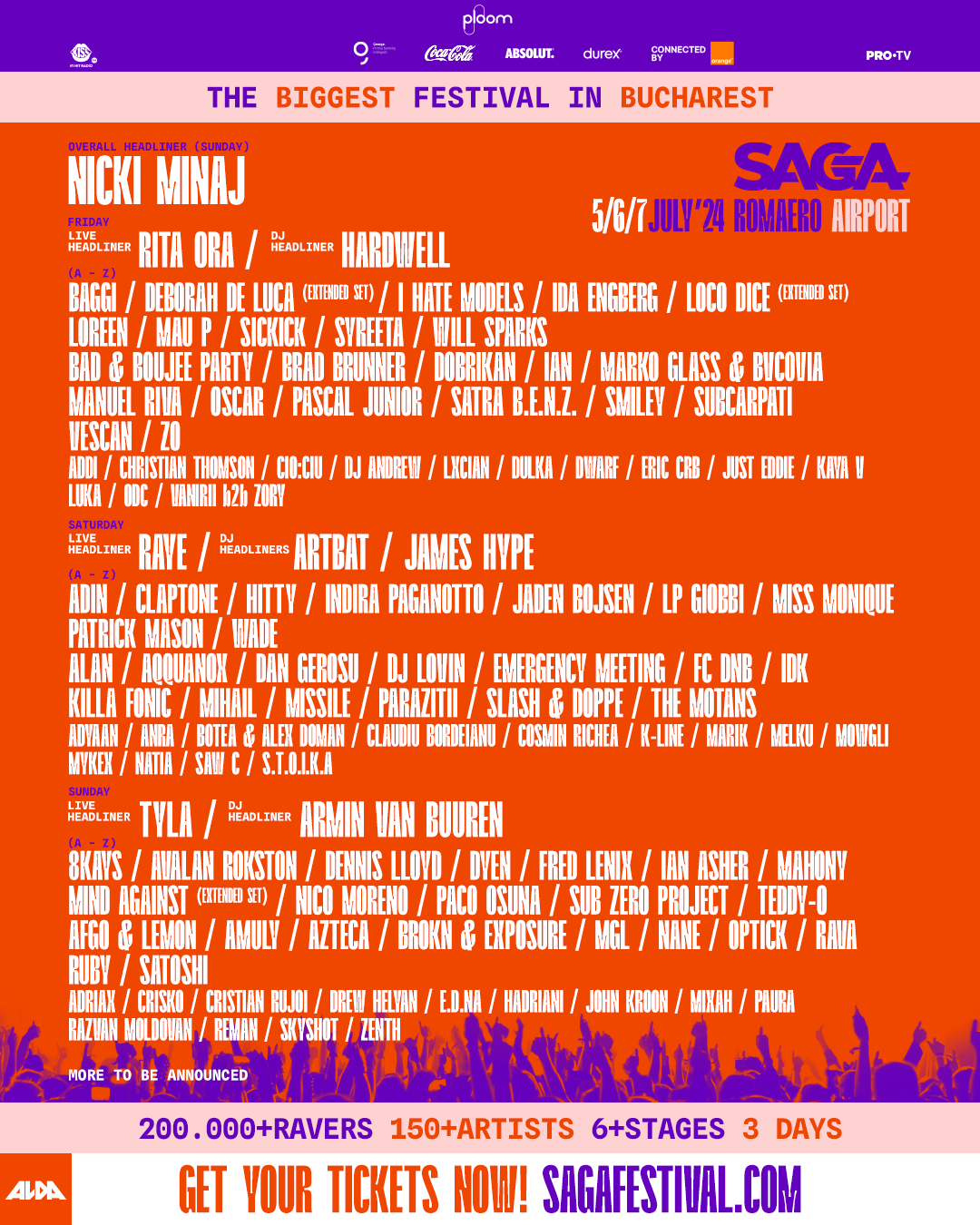 SAGA festival 2024: Line-up și programul pe zile&nbsp;